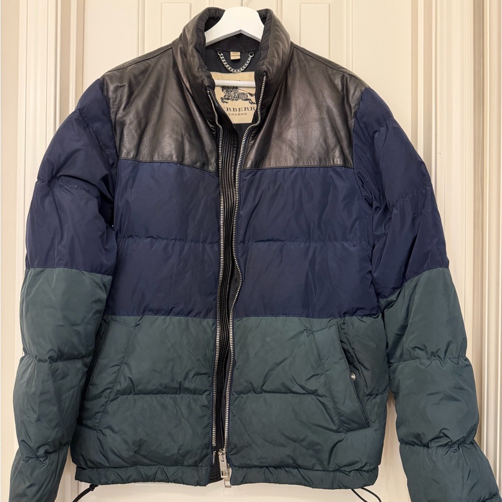 Burberry Men's Tri-Tone Puffer Jacket - Black, Navy, Forest Green